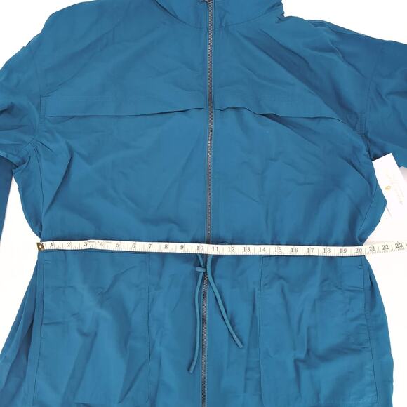 Spiritual Gangster Natasha Teal Blue Jacket Rain Mac / Trench Coat - Size M -NEW - Picture 8 of 16